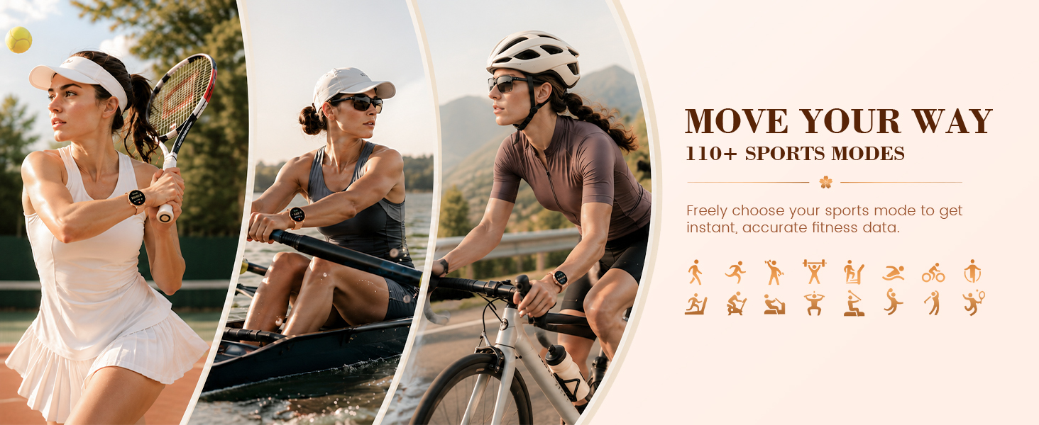 Freely choose your sports mode to get instant, accurate fitness data.