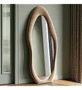 Honyee Full Length Mirror, 63" x 24" Wall Mirror, Flannel Wrapped Wooden Frame Floor Mirror, Irre...