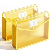 XingDuing 2 Pack Plastic Expanding File Folder, Transparent envelopes with Snap Closure, Fit Lett...
