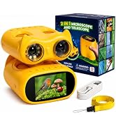 OAEBLLE 2-in-1 Kids Microscope and Telescope, 1000X Handheld Digital Microscope for Kids, 2.0" Sc...