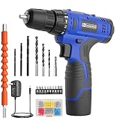 FADAKWALT Cordless Drill Set,12V Power Drill Set with Battery and Charger, Compact Driver/Drill B...