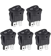 VEXUNGA Round Rocker Switch 4 Pin Circle Switches Square On Off 6A 250V 10A 125V AC Black Round T...