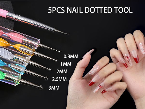 5pcs Dual-Ended Nail Dotting Tool