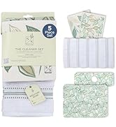Stitch & Stone Cleaner Set - Perfect for Everday Kitchen Cleaning, 100% Cotton Kitchen Towel, Gri...