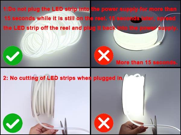 AC 110V COB LED Strip Light Outdoor Waterproof 65.6ft, LED Rope Light Flexible Cuttable for Bedroom