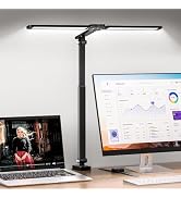 CHARYJOD LED Desk Lamp for Office Home, Height Adjustable Architect Desk Light with Clamp, Eye Ca...