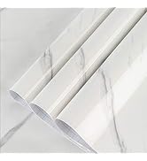 BAYYA Extra Wide Marble Granite Peel and Stick Wallpaper Ivory White 31.5x157inch Smooth Light Co...