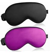 Eye Mask for Sleeping 2 Pack Sleep Masks for Men and Women Adjustable Elastic Strap Soft Eye Cove...