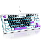 Mosptnspg 80% TKL Wired Mechanical Keyboard,RGB Backlit Gasket Mount 87 Key Hot Swappable Custom ...