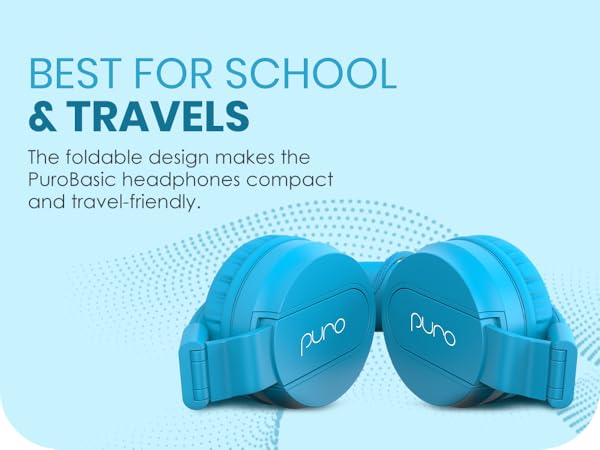 Safe listening headphones for kids with 85dB cap, foldable design, and built-in microphone