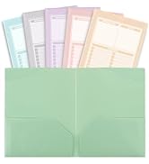 SKYDUE Plastic Folders with Clear Front Pocket, 2 Pocket Folders Fit Letter Size Paper, Muted Pas...