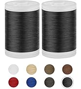 FIVEIZERO Extra Strong Upholstery Thread,Black 330 Yards Bonded Nylon Thread for Denim Leather,Cr...