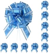 TIMESEEK 10-Pack Turquoise Blue Pull Bows for Gift Wrapping - 6 Inch Reusable Ribbon Bows, Large ...