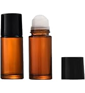 aoukoslt 2Pcs Brown 50ml Glass Essential Oil Roller Bottles - Refillable Roll for Fragrance, Empt...