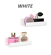 Hexsonhoma 7 Inches White Acrylic Wall Display Shelves 2 Pack, U Shape, Wall Shelves Organizer fo...