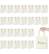 Sopoloray 48 Pcs Sublimation Mini Canvas Tote Bags Bulk 7.8x8.6 Inch Blank Reusable Grocery Bags ...