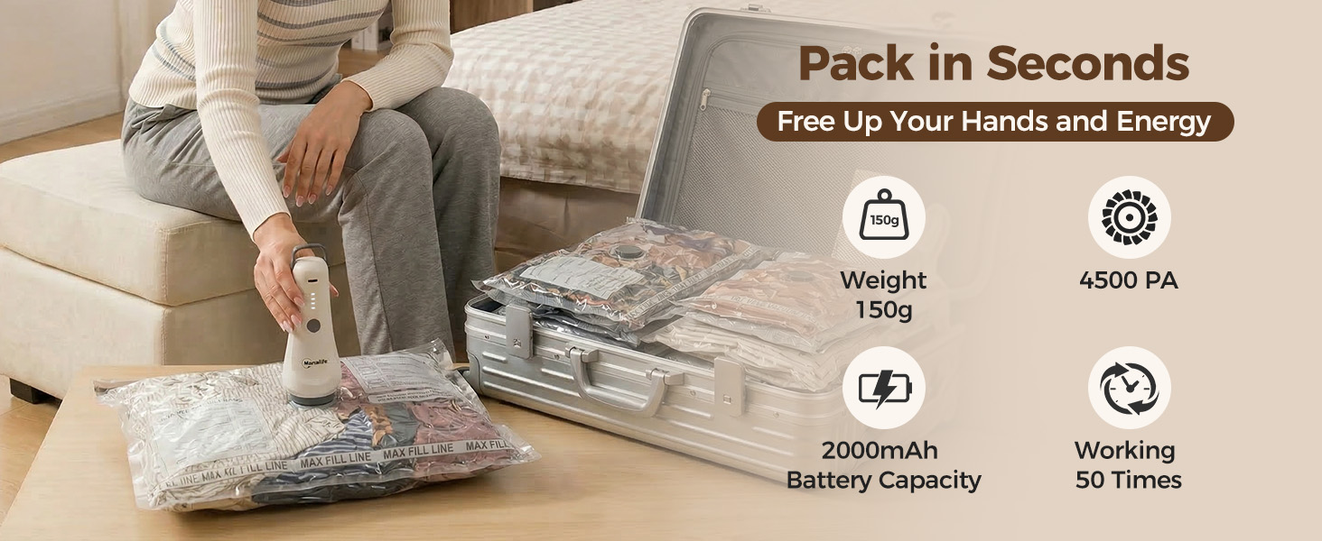 compression bags with pump