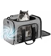 IVY&LANE Cat Carrier with Built-in Cooling Fan,Soft-Side Cat Bag Airline Approved,Pet Travel Carr...