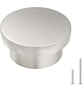 Goldenwarm 12 Pack Brushed Nickel Cabinet Knobs, Zinc Alloy Round Drawer Knob (1-5/8") for Kitche...