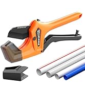 PINOZE PVC Pipe Cutter Cuts up to 3”, Heavy-Duty Ratchet Pipe Cutter Tool with Stabilizer for PVC...
