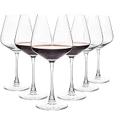 YARYOUNG Red Wine Glasses Set of 6, 20 oz Large Burgundy Wine Glasses, Long Stem Wine Glasses for...