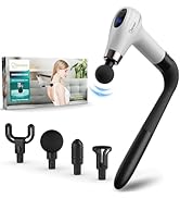 cotsoco Massage Gun with Upgraded Extension Handle, Percussion Deep Tissue Back Massager with 4 M...