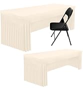 Smiry 2 Pack Spandex Open Back Tablecloth,Elastic Fitted Stretch Tablecloth for 6FT Rectangle Tab...