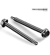 BNUOK #10 x 1-1/2 Inch Self Drilling Screws, (37pcs) 0.5 lbs Black Self Tapping Screws for Metal,...