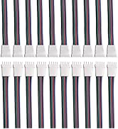 BTF-LIGHTING 10 Pairs 5pin SM JST Male/Female 15cm Connector Wire Cable for Flexible 5050 RGBW RG...