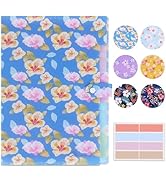 Flower Series Expanding File Folder, Vintage Floral Elegant Funky Cute Retro Document Organizer f...