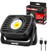HAUTMEC 1500LM COB Rechargeable Work Light, 360° Rotatable Magnetic Work Light, 4 Brightness & 4 ...