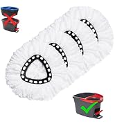 4 Pack Mop Replacement Heads for O-Ceda EasyWrin Spin Mop, Microfiber Spin Mop Refills, Easy Clea...