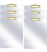 PERFORMORE 6 Pack of Plastic Clipboards, 12” x 9” Clear Acrylic Clipboards with Gold Clip, Durabl...