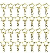 60Pcs Star Shaped Gold Spring Snap Keychain Clip,Metal Swivel Clasp Snap Hook Key Ring with Chain...