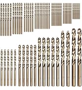 Hymnorq 74-Piece Cobalt Drill Bit Set, M35 Grade 5% Cobalt Steel, Dual Twist Flute, 1MM to 8MM Cu...
