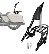 DSISIMO Detachable Passenger Backrest Sissy Bar Luggage Rack 4 Point Docking Hardware Rotary Dock...
