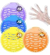 LINSIRON 48 Pack Urinal Deodorizer Screen with 100 Gloves, 3D Wave Anti-Splash Odor Protection Ur...