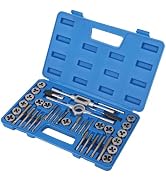 HURRICANE 40-Piece Metric TAP & DIE Set, GCR15 Steel Threading Tool Kit with 17 Taps & Dies, M3–M...