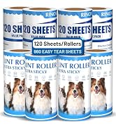 RINOVIQ Lint Roller Refills – 960 Sheets Total, Extra Sticky Adhesive Replacement Rolls, 3.9-inch...