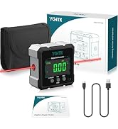 YGiTK Digital Angle Finder with Laser, 4-Side Magnetic Digital Angle Gauge Level Box Inclinometer...