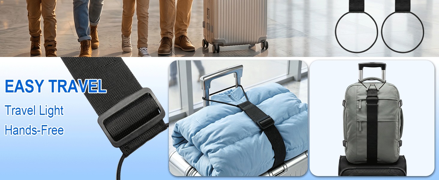 2?RHBREYJ adjustable add-a-bag luggage strap fits all bag sizes