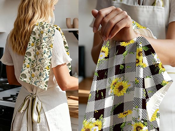 Miss Adola Cotton Kitchen Towels, Oven Mitt and Pot Holder Sets