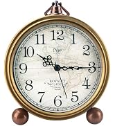 Maxspace Desk Clocks, Small Table Alarm Clocks for Shelf Bedroom Office,Vintage Metal Aesthetic L...