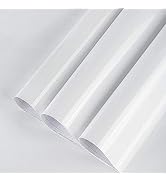 BAYYA White Contact Paper for Cabinets Countertops, Waterproof Peel and Stick Wallpaper for Kitch...
