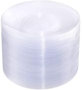 Hioasis 100pcs Clear Plastic Plates & Clear Disposable Plates & 7.5 inch Clear Dessert Plates & C...