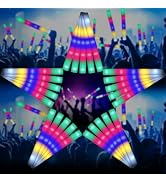 SHQDD Bulk Glow Sticks, 102 PCS LED Foam Sticks, with 5 Colors Flashing, Light Up Toys for Kids, ...