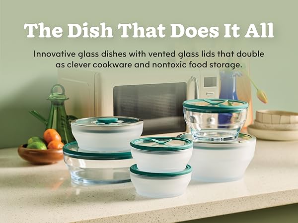 Anyday Microwave Cookware Clear Glass dishes food storage