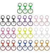 30Pcs Lobster Claw Clasps Keychain for Jewelry Making,Colorful Metal Lobster Clasp Swivel Trigger...