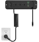 Drawer Outlet with 20W Retractable USB C Cable, HEZI Furniture Recessed Power Strip Plug in 4 USB...