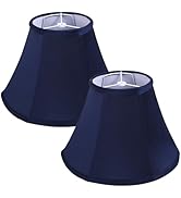 SEEYUAN KD Lamp Shades Set of 2, Natural Faux Silk Lamp Shades for Table Lamps Medium Lamp Shade ...